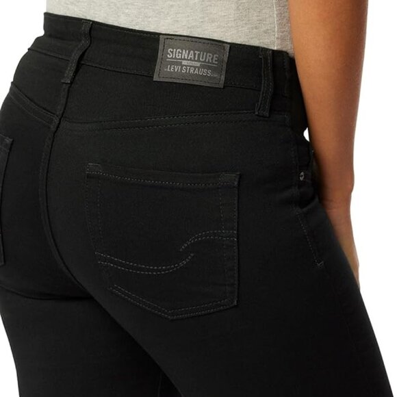 Signature by Levi Strauss Gold Women Maternity Baby Bump Skinny Jeans Sz L Black - Picture 5 of 9